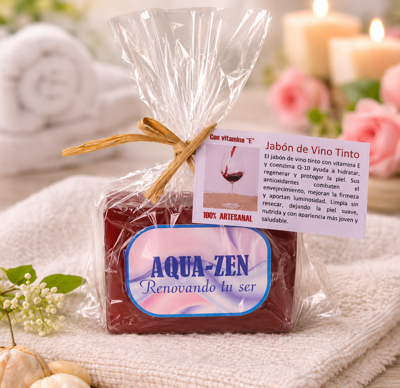 Jabón Artesanal de Vino Tinto Aqua-Zen